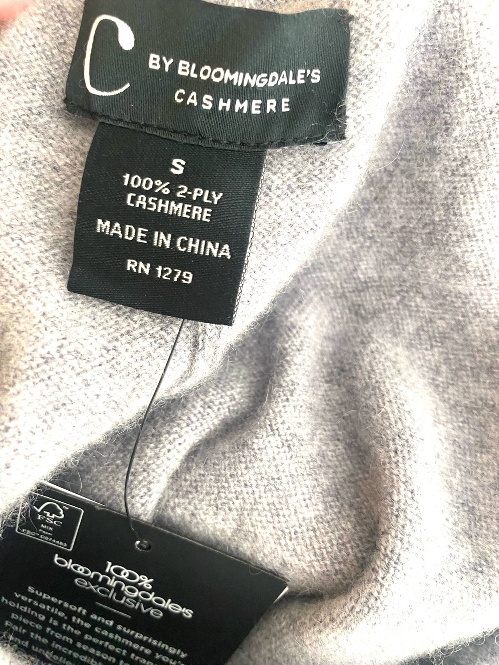 C by Bloomingdale's 100% Cashmere Jogger Pants Gray NWT Small Luxury Lounge - Picture 3 of 7